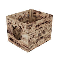 Produktbild von QLS Katzenhaus aus Holz passend für Kallax-Regal geflammt 33 x 38 x 29 cm