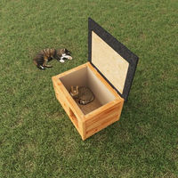 Produktbild von QLS Katzenhöhle aus Holz für draußen isoliert in Braun
