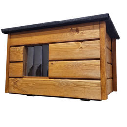 QLS Katzenhöhle aus Holz isoliert für Outdoor Katzenhaus Braun – Bild 1 von 9