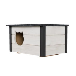 QLS Katzenhöhle und Hundehütte aus Holz wetterfest und isoliert 57x47 cm – Bild 1 von 10