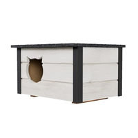 Produktbild von QLS Katzenhöhle und Hundehütte aus Holz wetterfest und isoliert 57x47 cm