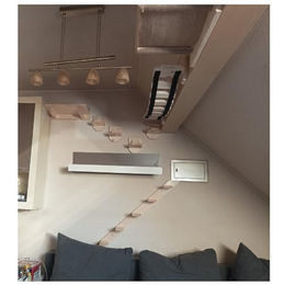 QLS Katzenkratzbrett aus Holz und Sisal zur Wandmontage Braun 40 x 19 cm – Bild 1 von 7