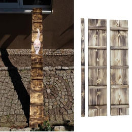 QLS Katzenleiter aus Holz geflammt und geölt für Balkon und Outdoor – Bild 1 von 13