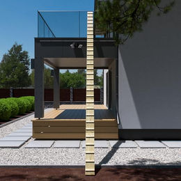 QLS Katzenleiter aus Holz mit Metallhaken für Balkon und Treppe 1,2m in Natur Braun – Bild 1 von 10