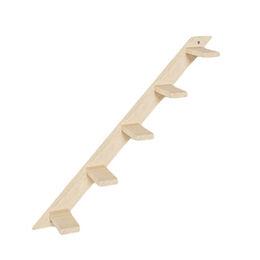 QLS Katzenleiter Wandmontage Kletterwand aus Holz mit 5 Stufen in Braun und Natur – Bild 1 von 13