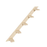Produktbild von QLS Katzenleiter Wandmontage Kletterwand aus Holz mit 5 Stufen in Braun und Natur