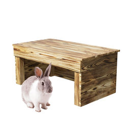 QLS Kleintierhaus aus Holz für Kaninchen und Meerschweinchen Outdoor geflammt Braun – Bild 1 von 12