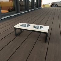 Produktbild von QLS Napfständer für Hunde Doppel Futternapf aus Holz und Stahl 17,5 cm