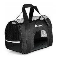 Produktbild von QLS Tragetasche für Katzen und Hunde Schwarz Transparent aus Oxford-Gewebe wasserdicht 52x25x34 cm - 10 kg