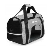 Produktbild von QLS Transportbox Tragetasche für Katzen und Hunde aus wasserfestem Oxford-Gewebe Grau Transparent 52x25x34 cm