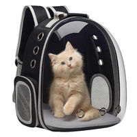 Produktbild von QLS Transportrucksack für Katzen und kleine Hunde, Schwarz, Kunststoff, wasserabweisend