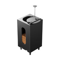 Produktbild von QLS Trockenfutterspender mit Schale für Hunde und Katzen 20L Schwarz - 20 l