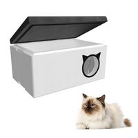 Produktbild von QLS Wetterfestes Katzenhaus aus Styropor mit Vorhang 58x38 cm