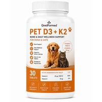 Produktbild von QredFormed PET D3 + K2 Vitamin-Tabletten zur Unterstützung von Knochen, Gelenken und Muskeln für Hunde und Katzen Adult 30 Stück