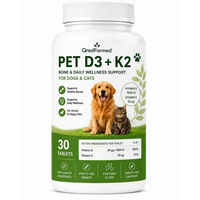 Produktbild von QredFormed PET D3 + K2 Wellness-Tabletten für Hunde und Katzen zur Unterstützung von Knochen, Gelenken und Muskeln für adulte Tiere 30 Stück