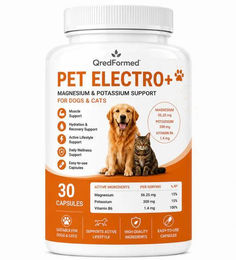 QredFormed PET ELECTRO+ Magnesium- und Kalium-Unterstützung für Hunde und Katzen Adult 30 Kapseln – Bild 1 von 1