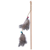 Produktbild von Quapas Katzenangel Feather Double mit Federn und Holz aus Grau