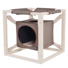 QUAPAS! Katzenhöhle Catcube L aus Plüsch in Olive – Bild 1 von 1