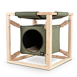 Quapas Katzenhöhle Catcube XL aus Filz für Katzen in Grün – Bild 1 von 11