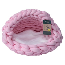 Produktbild von Quapas Katzenhöhle Woven Iglo Rosa aus Stoff