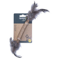 Produktbild von Quapas Katzenspielzeug Hemp Stick mit Federn aus Naturmaterial Braun