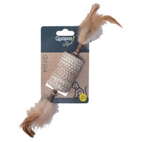 Produktbild von Quapas Katzenspielzeug Sisalfass Barrel Stick mit Federn in Beige