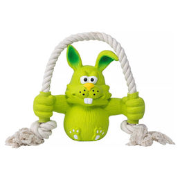 Produktbild von Quapas! Quietschspielzeug Hase aus Latex mit Seil in Grün für Hunde