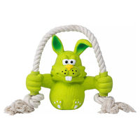 Produktbild von Quapas! Quietschspielzeug Hase aus Latex mit Seil in Grün für Hunde