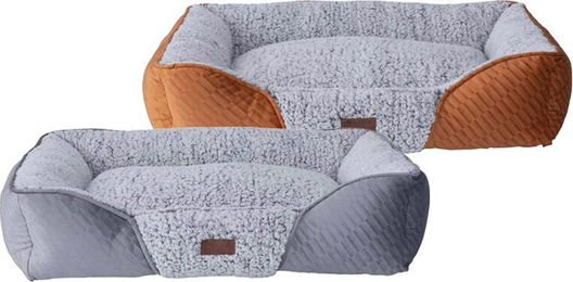 Quapas! Selbstwärmendes Hundebett aus Plüsch in Grau Größe M – Bild 1 von 2