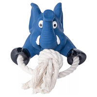 Produktbild von Quapas Toy Fun Quietschspielzeug Elefant aus Latex mit Seil in Blau für Hunde
