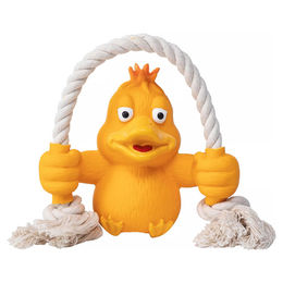 Produktbild von Quapas Toy Fun Quietschspielzeug Ente aus Latex mit Seil Gelb