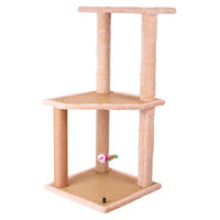 Produktbild von Quibropets Kratzbaum für Katzen aus Samt in Grau und Beige 40 x 40 x 87 cm