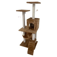 Produktbild von Quibropets Kratzbaum Prag Braun Samt 50 x 40 x 125 cm