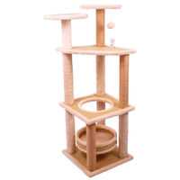 Produktbild von Quibropets Kratzbaum Scranton aus Samt in Grau und Beige 40 x 40 x 120 cm