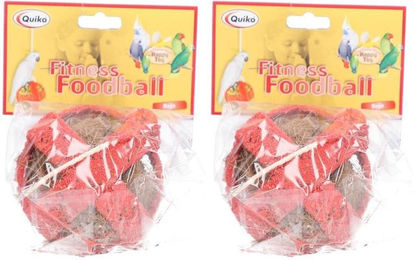 Produktbild von Quiko Fitness Foodball Rojo Bällchen mit Kolbenhirse und Kokosnuss für Ziervögel und Papageien 100g