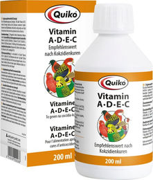 Quiko Vitamin A-D-E-C Liquid Ergänzungsfutter für Ziervögel 200 ml - 200 ml – Bild 1 von 2