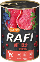 Produktbild von Rafi Adult Nassfutter mit Rind, Blaubeere und Cranberry - 24 x 400 g