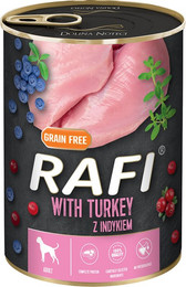 Produktbild von Rafi Adult Nassfutter mit Truthahn, Blaubeere und Cranberry - 24 x 400 g