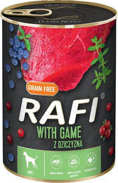 Produktbild von Rafi Adult Nassfutter mit Wild, Blaubeere und Cranberry - 24 x 400 g