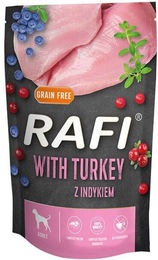 Produktbild von RAFI Nassfutter mit Truthahn, Heidelbeeren und Preiselbeeren für Hunde 500 g