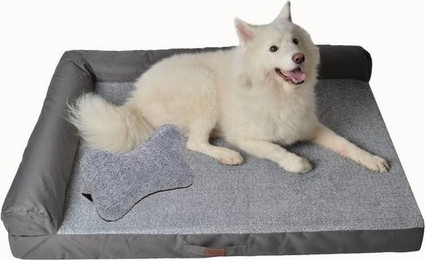 Produktbild von RAIKOU Weiches Hundebett mit Hundekissen aus Plüsch