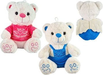 Produktbild von Rasehorn Tierkuscheltier Schutzengelbär 32 cm blau, Plüsch