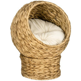 Produktbild von Rattan Katzenkorb Katzenhöhle mit Kissen Braun