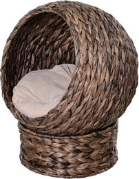 Produktbild von Rattan Katzenkorb Katzenhöhle mit Kissen Haustierbett Braun