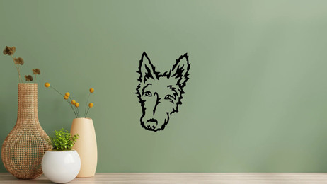 Produktbild von Rauhaar Podenco Kopf Wandtattoo Wandbild Wandsticker Wandaufkleber Wanddekoration