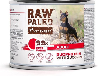 Produktbild von RAW PALEO Beef Rabbit Adult 200g Nassfutter Rind mit Kaninchen für Hunde