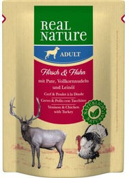 Produktbild von REAL NATURE Adult Pouches Hirsch und Huhn - 6 x 300 g