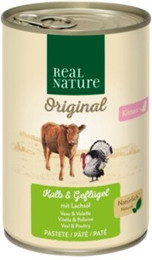 Produktbild von REAL NATURE Kitten Kalb und Geflügel mit Lachsöl - 24 x 400 g