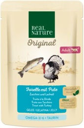 REAL NATURE Original Adult Forelle mit Pute in Gelee - 12 x 85 g – Bild 1 von 3