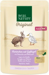 Produktbild von REAL NATURE Original Adult Kaninchen mit Geflügel Paté - 12 x 85 g